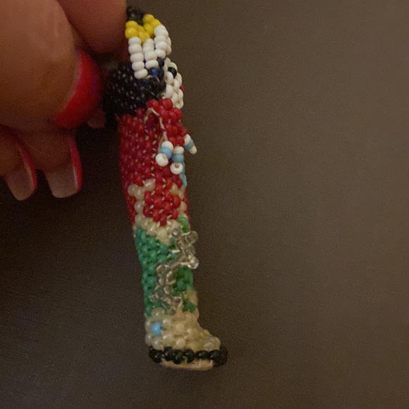 Vintage Zuni handmade bead Chief mini doll keychain pendant collector piece - Picture 3 of 14